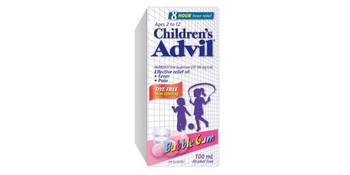 Picture of ADVIL CHILDRENS SUSPENSION DYE FREE BUBBLE GUM 100ML